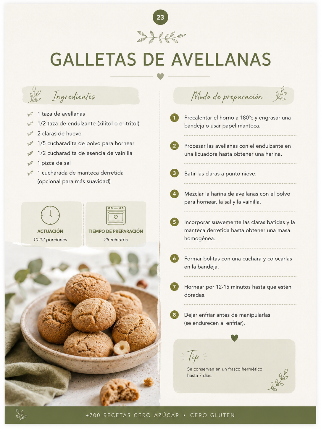 RECETARIO PRÁCTICO +700 recetas SIN AZÚCAR SIN GLUTEN